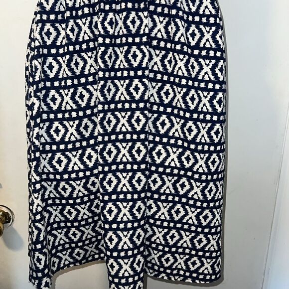 PAPERMOON STITCH FIX Navy Blue and White Geo Print Dress-S - Picture 7 of 9